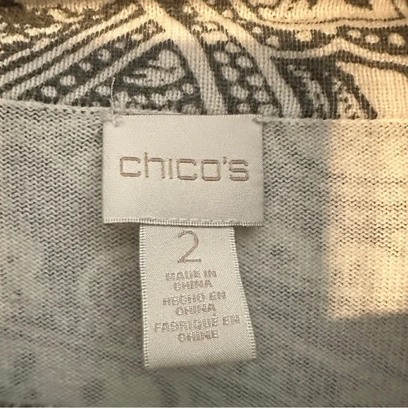 CHICOS Sweater Asymmetrical Hem Turtleneck 
Women’s Large, Chico’s Size 2) - Picture 5 of 10